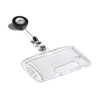 durable badge reel id holder clear