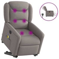 vidaxl sillon de masaje electrico reclinable elevable tela taupe