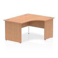 impulse 1400mm right crescent desk oak top panel end leg