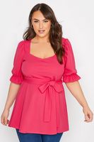 yours london top fucsia escote corazon mujer curvy y tallas grandes yours london