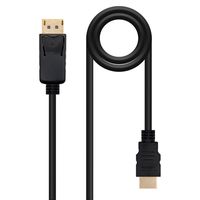 cable displayport a hdmi nanocable 1m macho-macho negro