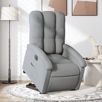 vidaxl sillon electrico reclinable elevable de tela gris claro