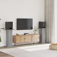 vidaxl soportes altavoces 2 uds madera gris sonoma 30x30x80 cm