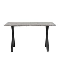 mesa de comedor rectangular moderna con textura efecto cemento gris