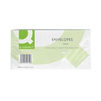 q-connect dl envelopes window peelseal 100gsm white pk 500- kf03000