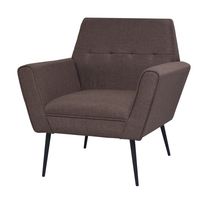 vidaxl sillon de acero y tela marron