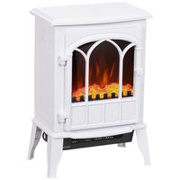 homcom chimenea electrica 1000w2000w con efecto de llama 39x23x565cm blanca