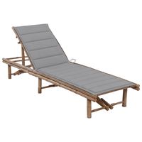 vidaxl tumbona de jardin con cojin bambu