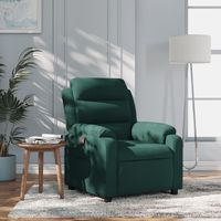 vidaxl sillon reclinable de terciopelo verde oscuro