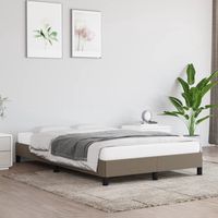 vidaxl estructura de cama sin colchon tela gris taupe 120x190 cm