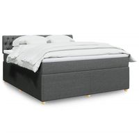 vidaxl cama box spring con colchon tela gris oscuro 180x200 cm