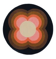 alfombra marron de lana orla kiely sunflower rosa 150 x 150cm