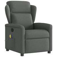 vidaxl sillon de masaje reclinable de tela gris oscuro