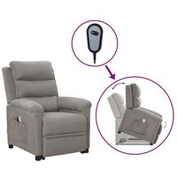 vidaxl sillon de masaje elevable tela gris claro