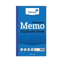 silvine carbonless duplicate memo book 210x127mm 6 pack 701-t