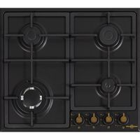 vitrokitchen en63rb encimera de gas butano 4 zonas 60cm antracita