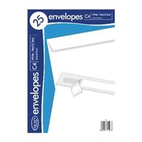 county stationery c4 25 white peel  seal envelopes 20 pack