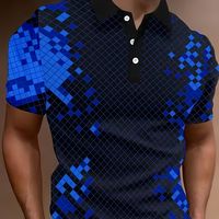 camiseta de golf estampada con diseno geometrico para hombre camisa informal de manga corta con solapa para actividades al aire libre