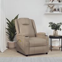 vidaxl sillon de masaje de cuero sintetico color capuchino