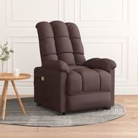 vidaxl sillon de masaje electrico tela marron oscuro