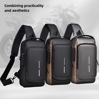 bolso de pecho antirrobo para hombres con candado de contrasena ideal para salir y el dia a dia bolso deportivo de motocicleta