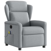 vidaxl sillon reclinable de masaje de tela gris claro