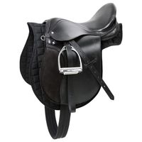 kerbl silla de montar haflinger de cuero negra 322285