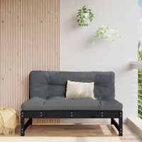 vidaxl sofa central madera maciza de pino negro 120x80 cm