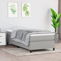 vidaxl estructura de cama sin colchon tela gris claro 90x200 cm