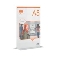 nobo a5 counter top acrylic freestanding poster frame clear 1915595