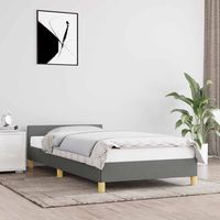 vidaxl estructura de cama sin colchon tela gris oscuro 90x200 cm