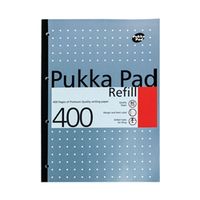 pukka pad ruled metallic four-hole refill pad side bound a4 5 pack