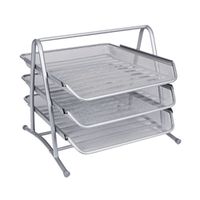 q-connect 3 tier letter tray silver ref kf00822