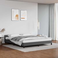 vidaxl estructura de cama con cabecero sin colchon gris 180x200 cm