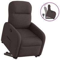 vidaxl sillon reclinable elevable tela marron oscuro