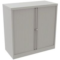 bisley essentials steel tambour with side open  1015  light grey