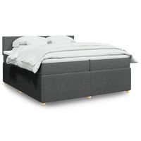 vidaxl cama box spring con colchon tela gris oscuro 200x200 cm