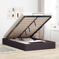 vidaxl estructura cama otomana sin colchon marron oscuro 120x200cm