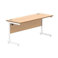 office rectangular desk steel single cantilever 1600x600 beechwhite