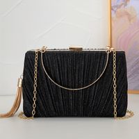 bolso de noche con brillo bolso de mano de banquete con cadena brillante lujoso bolso de mano con borlas para bodas fiestas y bailes