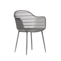 silla de exterior de polipropileno gris 62x85 cm