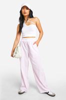 pantalon petite con raya diplomatica y cintura en contraste pink