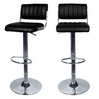 silla de bar ajustable 6587 cm en piel sintetica negra juego de 2