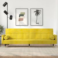 vidaxl sofa cama con cojines terciopelo amarillo