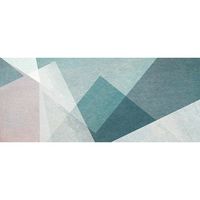 alfombra vinilica triangulos azules 175x74cm