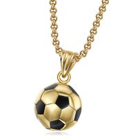 collares colgantes de futbol de futbol masculino color dorado de acero inoxidable collar deportivo para hombres y mujeres joyeria de moda regalo