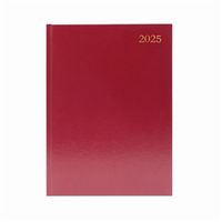 desk diary day per page appointment a5 burgundy 2025 kfa51abg25