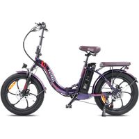 fafrees f20 pro bicicleta electrica e-bike 250w autonomia 80km frenos de disco purpura deslumbrante