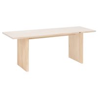 mesa de centro de madera maciza en tono natural de 120x45cm