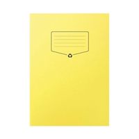 100 recycled a4 exercise book  lined with margin  yellow  64 pages